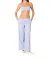 Nia Stripe Bralette And Pant Set In Marine Blue In Purple