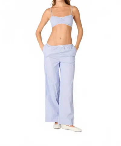 Nia Stripe Bralette And Pant Set In Marine Blue In Purple