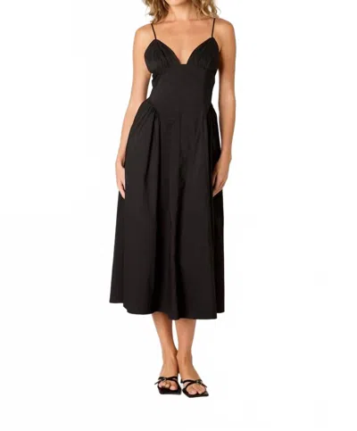 Nia Sydney Midi Dress In Glitter Black