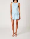 Nia Tamara Bubble Hem Mini Dress In Blue In Blue
