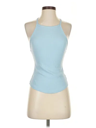 Pre-owned Nia Tank Top Blue Halter Neckline Tops