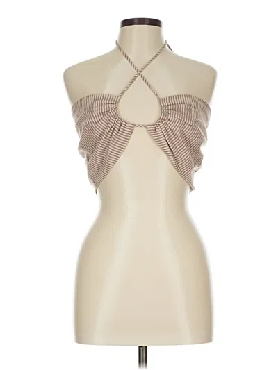 Pre-owned Nia Tank Top Brown Halter Neckline Tops