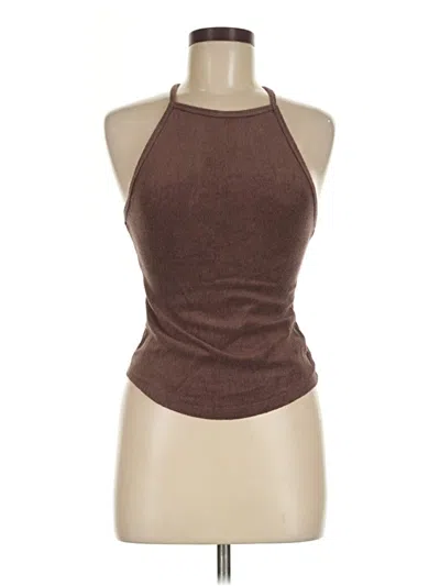 Pre-owned Nia Tank Top Brown Halter Neckline Tops