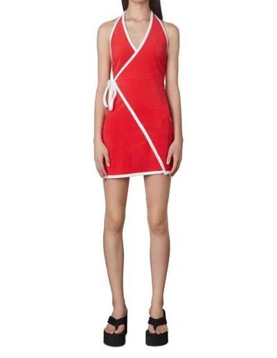 Nia Terry Cloth Dress In Cherry In Red