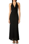Nia Thalia Lace Halter Maxi Dress In Black
