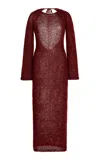 Nia Thomas Exclusive Kate Bell-sleeve Knit Maxi Dress In Red
