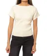 Nia Thomas Mujer Short Sleeve Top In Ivory In Neutral