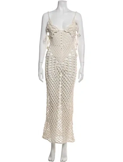 Pre-owned Nia Thomas Patterned Long Dress W/ Tags In Neutrals