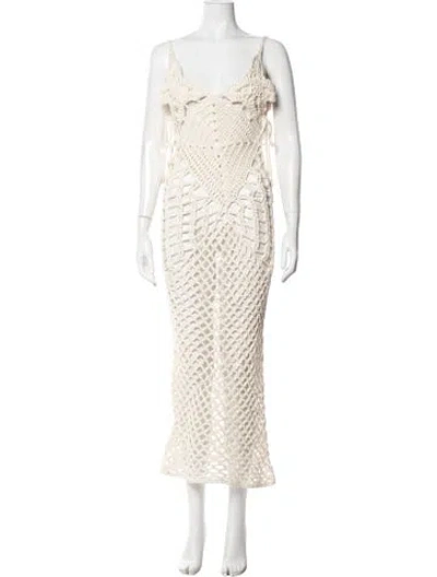 Pre-owned Nia Thomas Patterned Long Dress W/ Tags In Neutrals