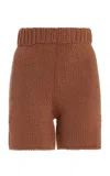 Nia Thomas Paulo Knit Cotton Shorts In Brown