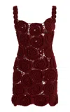 Nia Thomas Spiral Knit Mini Dress In Red