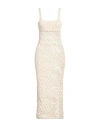 Nia Thomas Woman Maxi Dress Ivory Size L Tanguis Cotton In Neutral