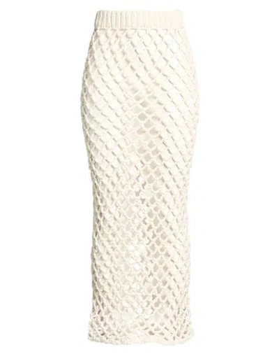 Nia Thomas Woman Maxi Skirt Ivory Size M Tanguis Cotton In White