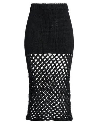 Nia Thomas Woman Midi Skirt Black Size L Tanguis Cotton