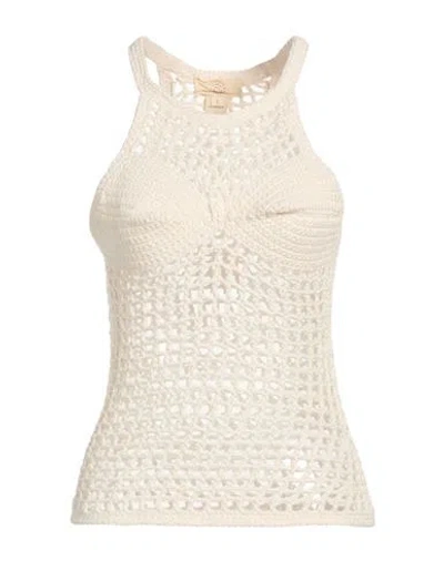 Nia Thomas Woman Top Ivory Size L Tanguis Cotton In Neutral