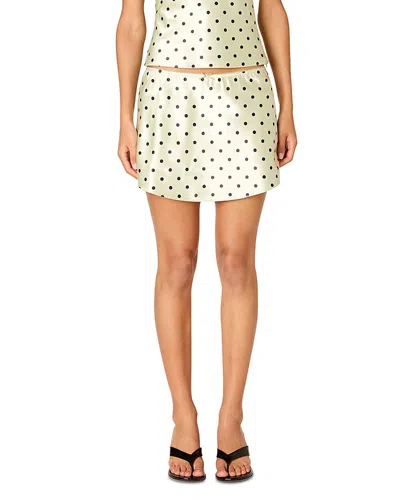 Nia Tiny Polka Dot Print Slip Skort In White