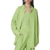 Nia Tony Oversize Long Sleeve Button-up Shirt In Green