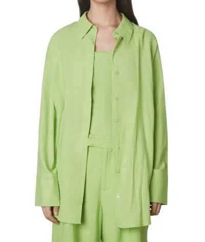 NIA TONY OVERSIZED BUTTON DOWN SHIRT IN LIME GREEN
