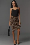 Nia Tresor Sheer Mesh Midi Skirt In Animal Print