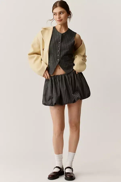 Nia Tropez Bubble-hem Mini Skirt In Black