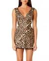 Nia Ventura Animal Print Mini Skirt In Tan