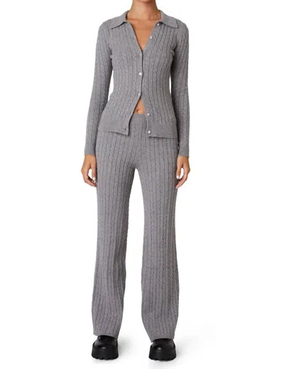 Nia Willow Sweater Pant - Cable Knit In Greige In Grey