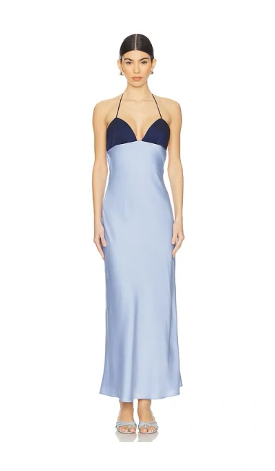 Nia Wolfe Dress In Chambray & Navy