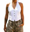 Nia Yarrow V-neck Vest In White In Red