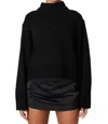 Nia Yvonne Mock Neck Cropped Sweater In Black In Black