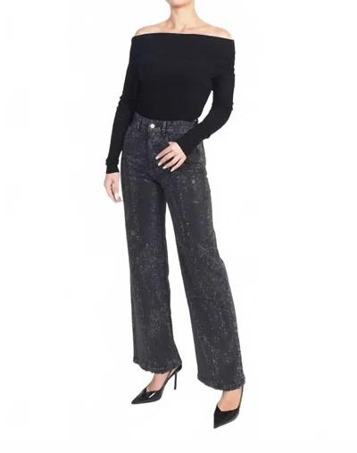 Nia Zin Off The Shoulder Sweater In Black In Gray