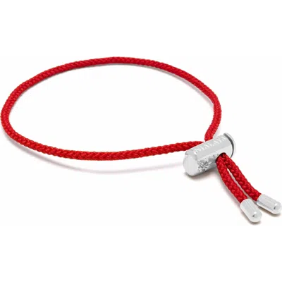 Nialaya Adjustable Lock Red String Bracelet In Brown