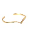 Nialaya Arched Wing Cuff Skyfall Gold Cz 925 Bracelet