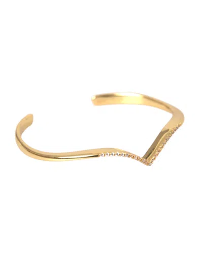 Nialaya Arched Wing Cuff Skyfall Gold Cz 925 Bracelet