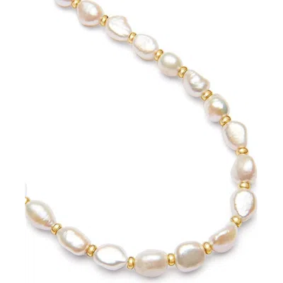 Nialaya Baroque Pearl Necklace In White