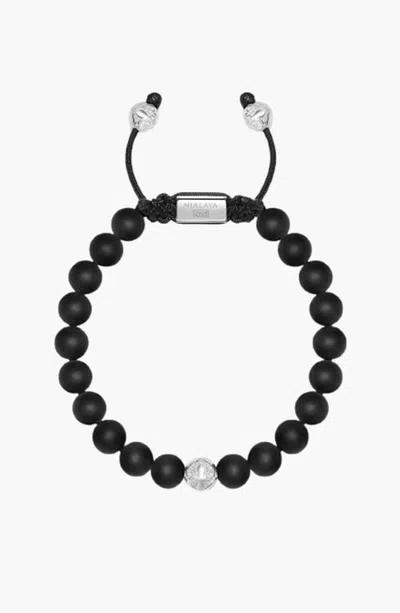 Nialaya Beaded Bracelet With Onyx And Sterling Silver Beads In Black
