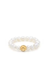 Nialaya Beaded Pearl Ring In White
