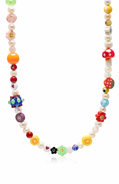 Nialaya Berry Pearl Necklace