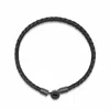 Nialaya Black Men's Braided Lux Leather Bracelet In Black