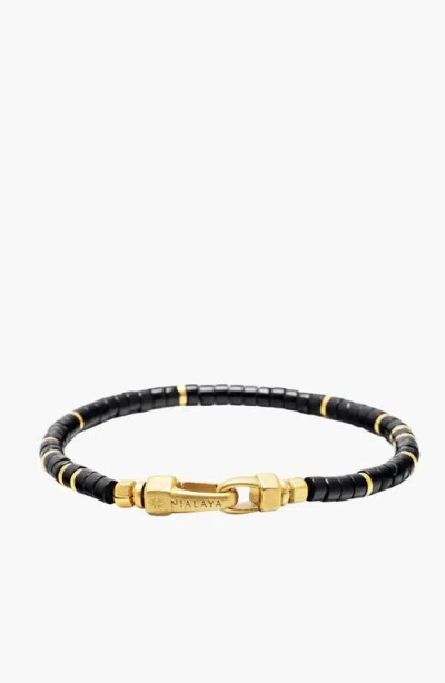 Nialaya Black Onyx Heishi Bracelet