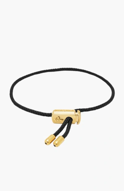 Nialaya Black String Adjustable Gold Lock Bracelet