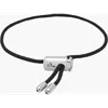 Nialaya Black String Adjustable Silver Lock Bracelet In Black