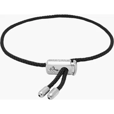 Nialaya Black String Adjustable Silver Lock Bracelet
