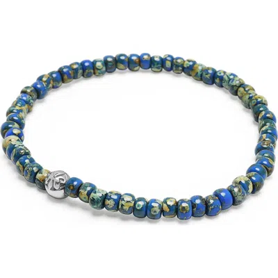 Nialaya Blue Lapis Japanese Miyuki Bead Wristband