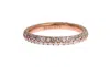 Nialaya Chic Pink Crystal-encrusted Silver Ring