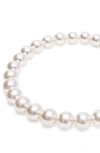 Nialaya Chunky Pearl Choker Necklace In White