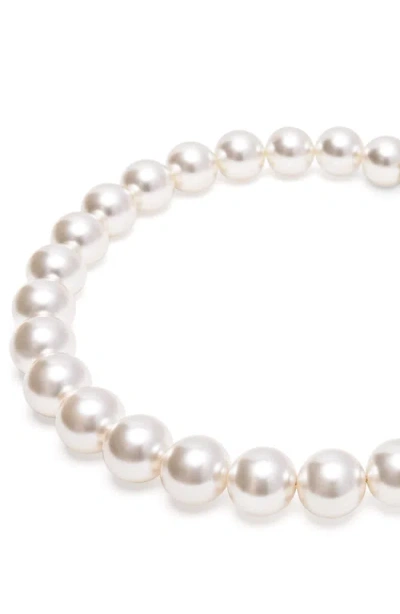Nialaya Chunky Pearl Choker Necklace In White