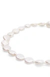 Nialaya Como Flat Pearl Choker Necklace In Silver