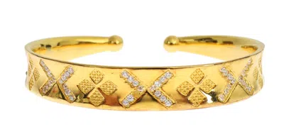 Nialaya Cz Gold Sterling 925 Silver Bangle Bracelet
