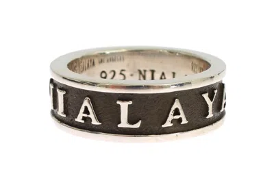 Nialaya Elegant Silver And Black Men's Sterling Ring