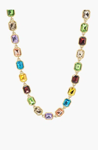 Nialaya Emerald-cut Crystal Choker In Multicolor